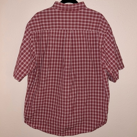 Carhartt Men's Rust Colored Plaid Cotton Button Down Short Sleeve Shirt - XL - Picture 6 of 7